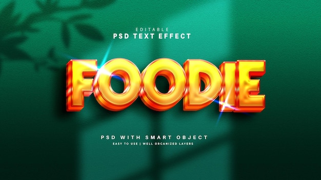 Gratis PSD 3d foodie-teksteffect