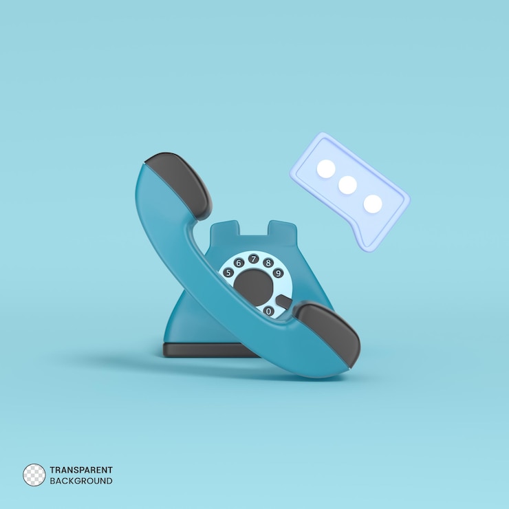 Gratis PSD 3d-gerenderde geïsoleerde retro telefoonpictogram