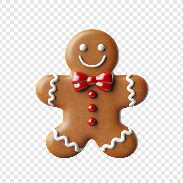 Gratis PSD 3d gingerbread man vrolijk kerstkoekje