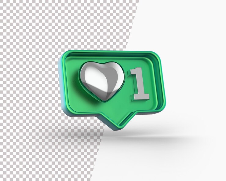 3d glanzend zilveren hart op een meldingspictogram
