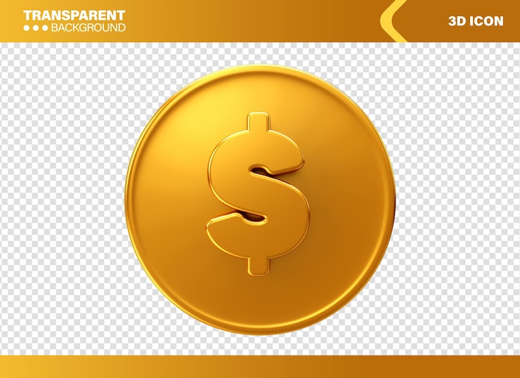 PSD Gratis 3d golden coin money icon isolated for compositions