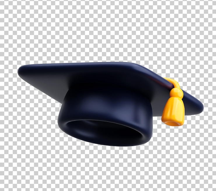 PSD Gratis 3d graduation cap icon from below for education and achievement concept