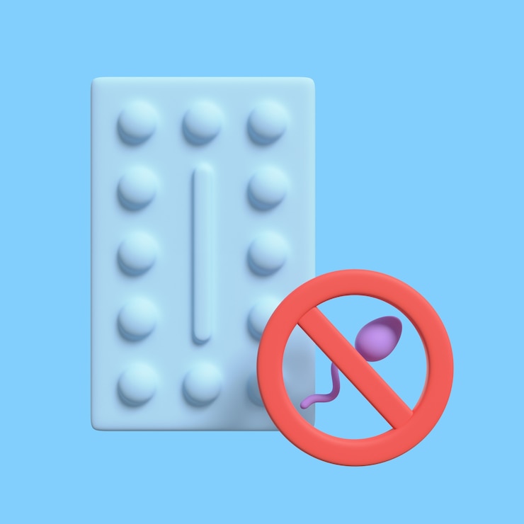 PSD Gratis 3d icon for sex education with birth control pills