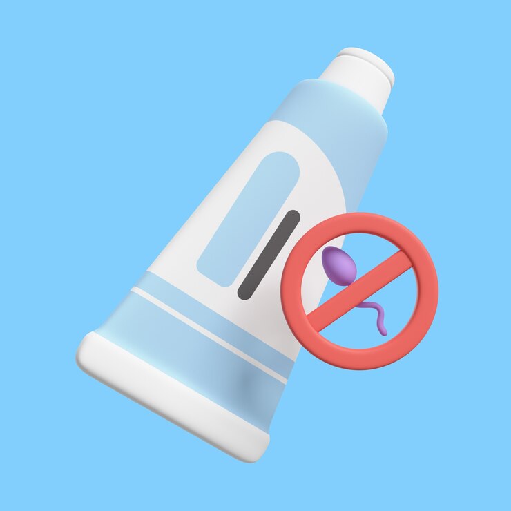 PSD Gratis 3d icon for sex education with cream tube and sperm