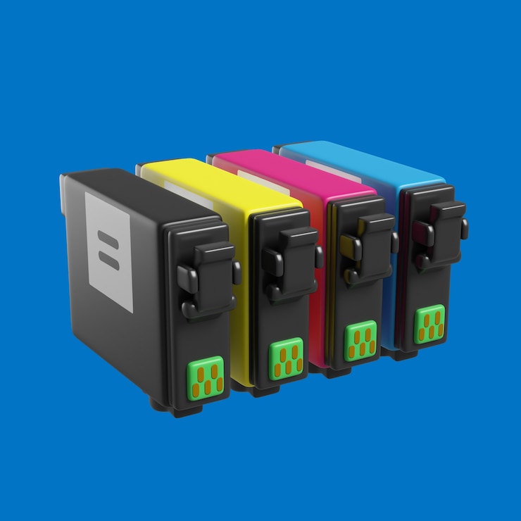 PSD Gratis 3d icon with ink cartridges