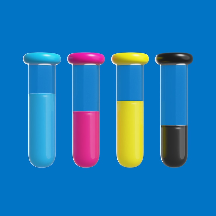 PSD Gratis 3d icon with ink tubes