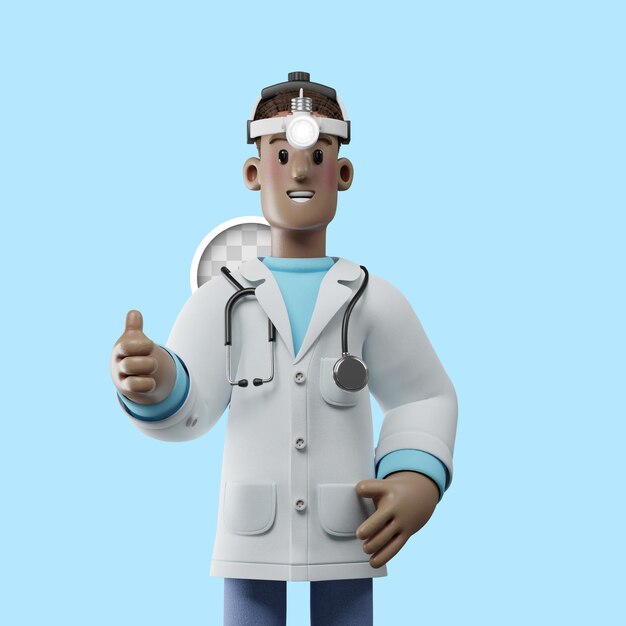 3d Illustratie gespecialiseerde medische otolaryngoloog