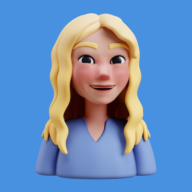 Gratis PSD 3d-illustratie met online avatar