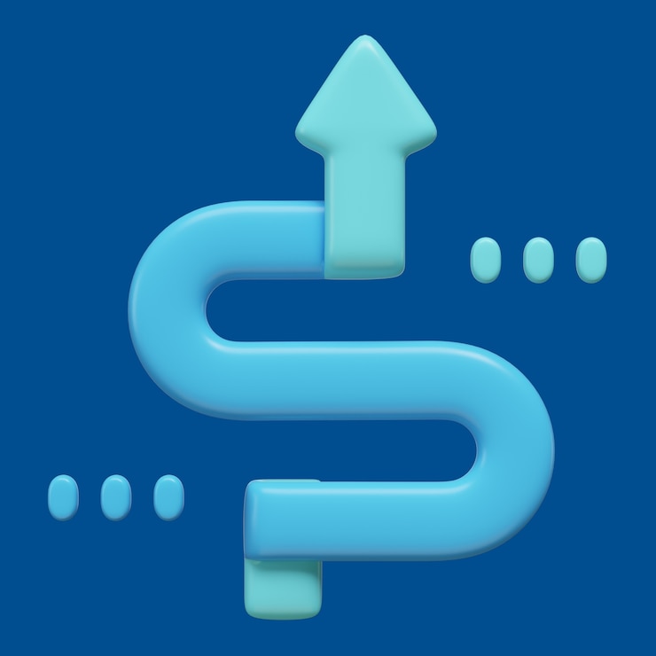 Gratis PSD 3d-illustratie met pijlen, bubbels en tekens
