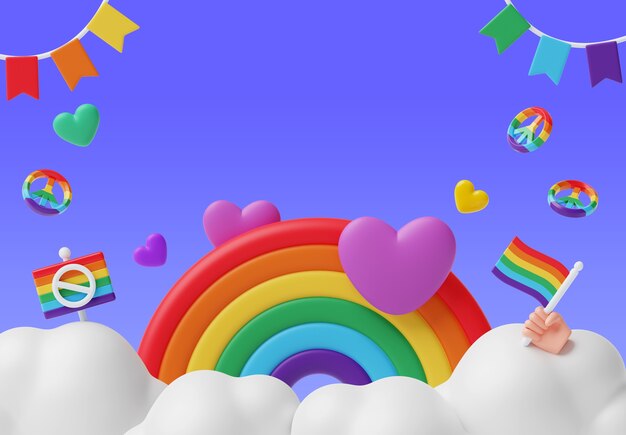 3d illustratie met trots maand lgbti nog steeds llife