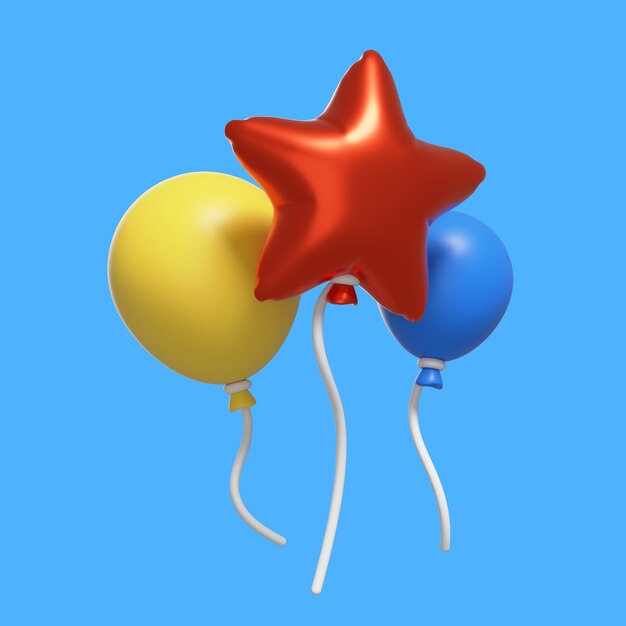3D-illustratie met verjaardagsartikelen