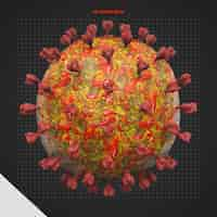 Gratis PSD 3d illustratie render beta virus