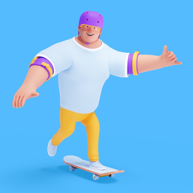 3d illustratie van de atletische mens die sportactiviteiten doet