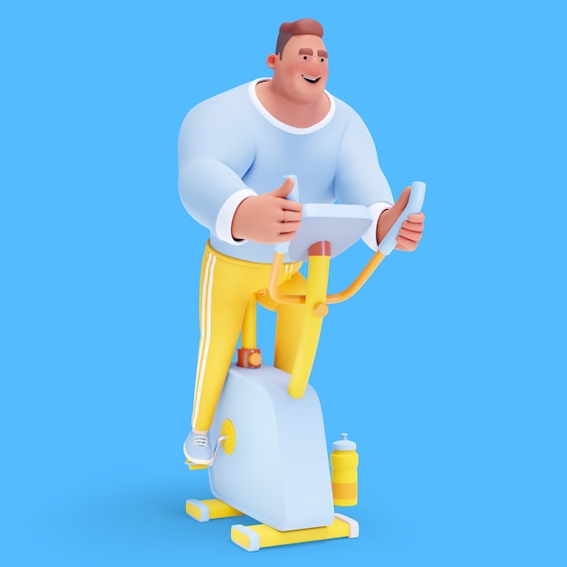 Gratis PSD 3d illustratie van de atletische mens die sportactiviteiten doet