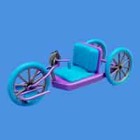Gratis PSD 3d illustratie voor verminderde mobiliteit met driewieler zonder stuurwiel
