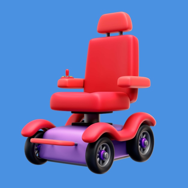 Gratis PSD 3d illustratie voor verminderde mobiliteit met scooter