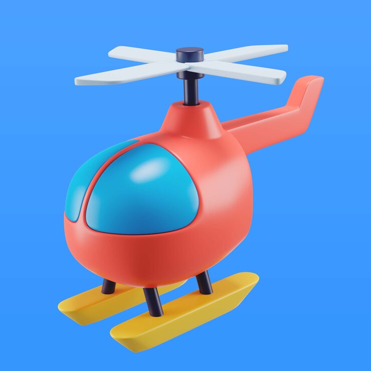 PSD Gratis 3d illustration of children's toy helicopter