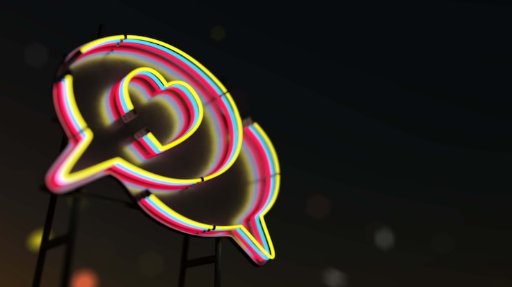 PSD Gratis 3d illustration of neon chat bubble with heart and copy space