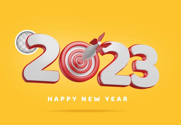 3d illustration of new year 2023