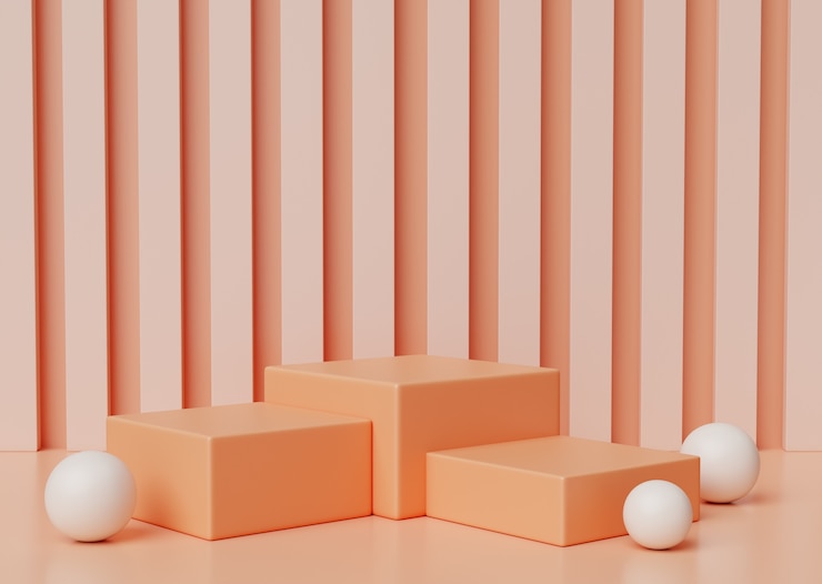 PSD Gratis 3d illustration with peach colored podium