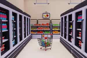 PSD gratuito 3d ilustración de supermercado