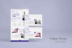 Gratis PSD 3d-interface website presentatie mockup geïsoleerd