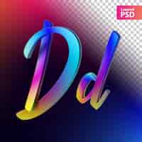 Gratis PSD 3d kalligrafische regenboog kleur letter