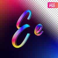 Gratis PSD 3d kalligrafische regenboog kleur letter