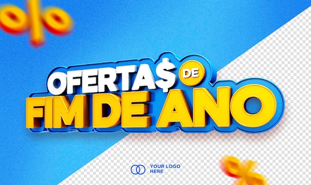 Gratis PSD 3d-label eindejaarsdeals in brazilië