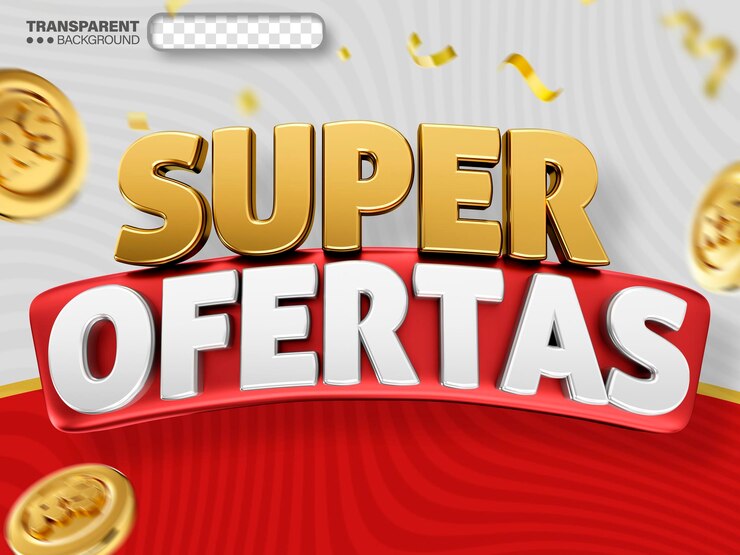 PSD Gratis 3d label mega promosi supermarket menawarkan logo ritel