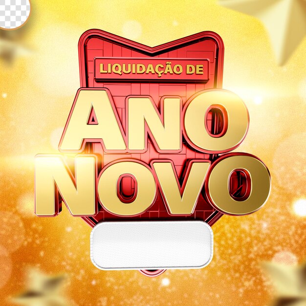 3d label nieuwjaarspromotie einde van het jaar verkoop ano novo in Brazilië