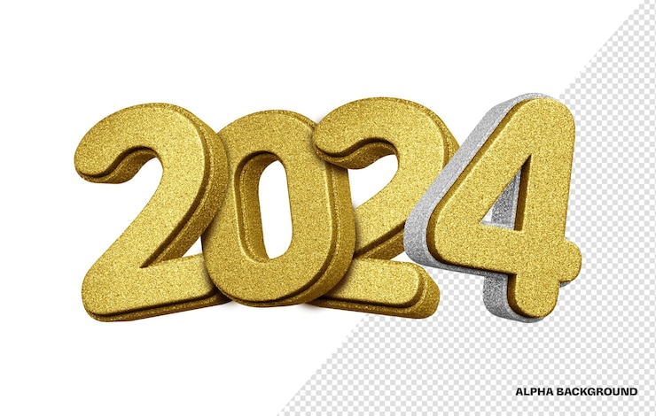 PSD Gratis 3d logo 2024 for composition