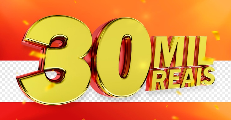 PSD Gratis 3d logo 30 thousand reais coin money from brazil
