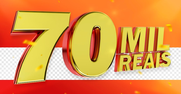Gratis PSD 3d-logo 70 duizend reais muntgeld uit brazilië