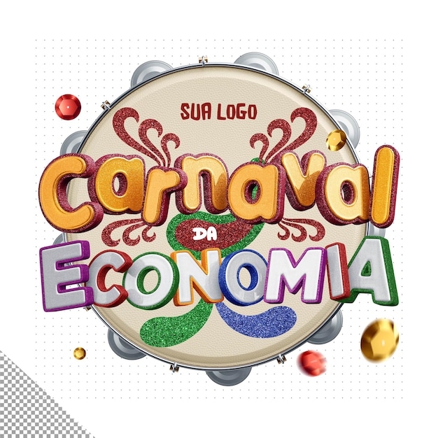 PSD gratuito 3d logo carnaval de la economía para ventas.