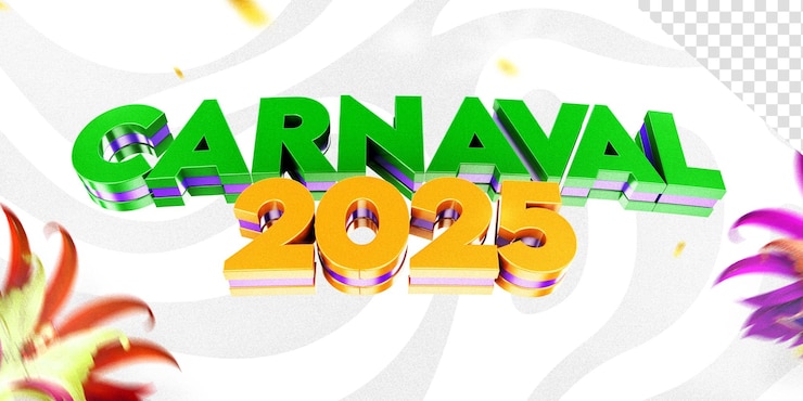 PSD gratuito 3d logo carnevale festival in brasilia celebrazione folia 2025