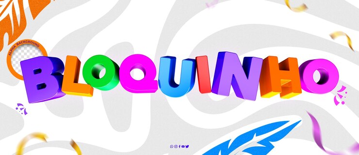 PSD Gratis 3d logo carnival blocks stamp for brazil carnival promotions