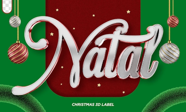 Gratis PSD 3d merry christmas-label voor geboortecomposities in brazilië