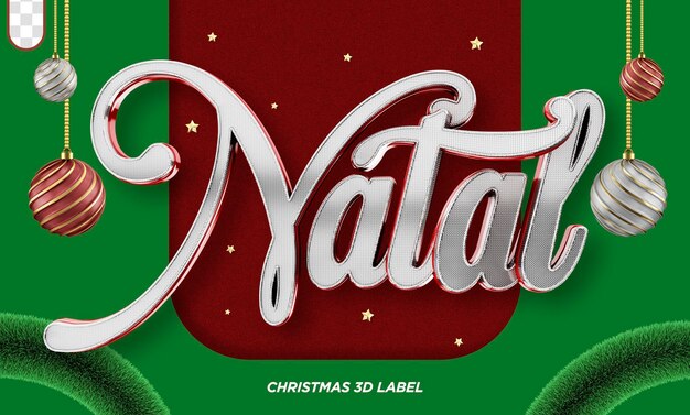3d merry christmas-label voor geboortecomposities in brazilië
