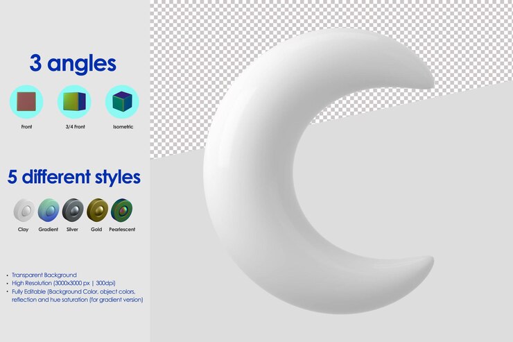 PSD Gratis 3d moon icon