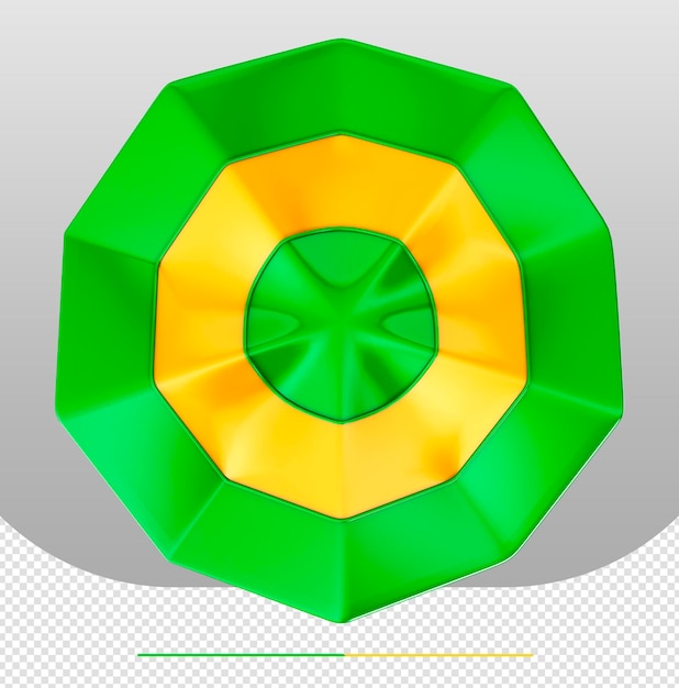 Gratis PSD 3d-object symbool kleuren van brazilië viering 7 september onafhankelijkheid van brazilië