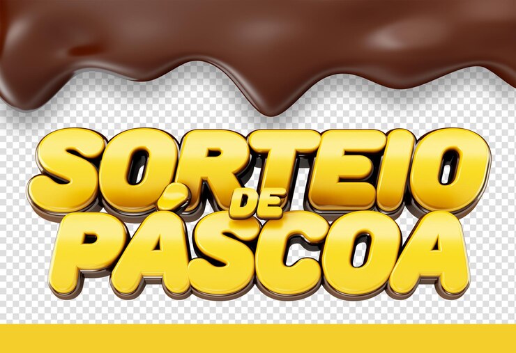 Gratis PSD 3d-paaslogo met gesmolten chocoladetextuur pascoa in brazilië