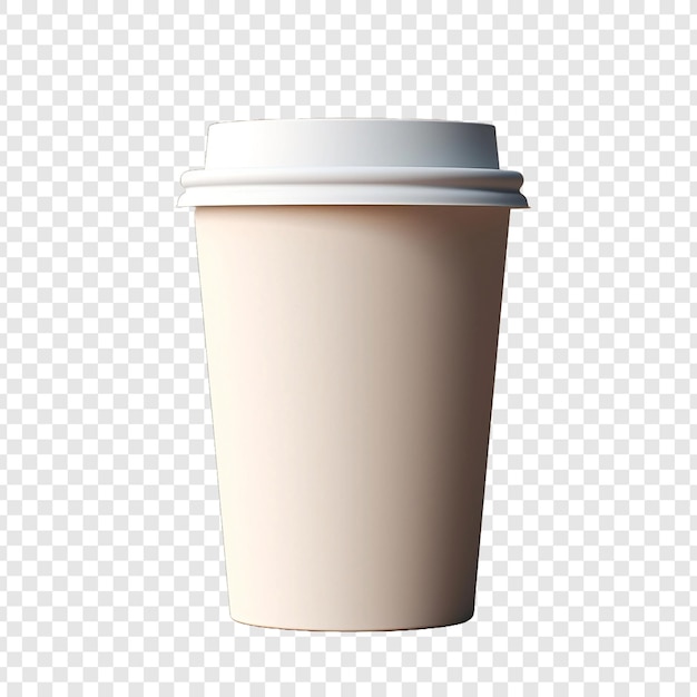 Gratis PSD 3d paper coffee cup geïsoleerd op transparante achtergrond