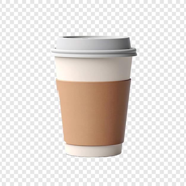 Gratis PSD 3d paper coffee cup geïsoleerd op transparante achtergrond
