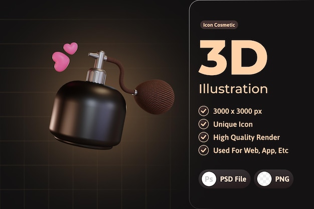 Gratis PSD 3d-pictogram cosmetisch luxueus, klassiek parfum