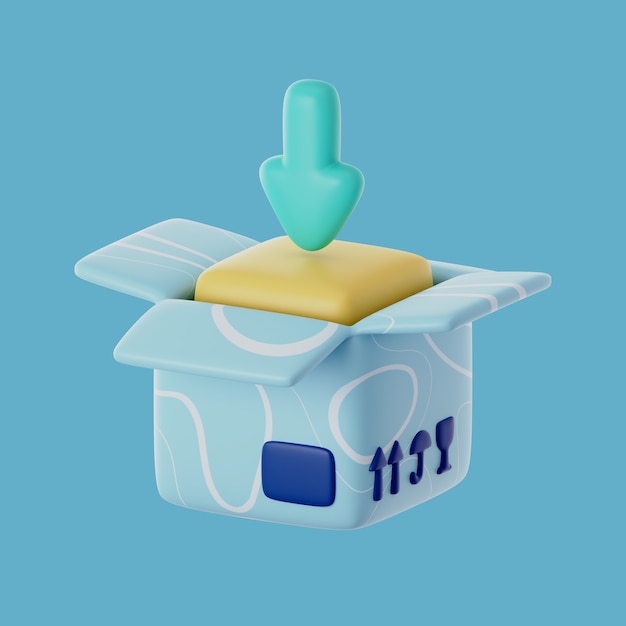 Gratis PSD 3d-pictogram voor productbeheer