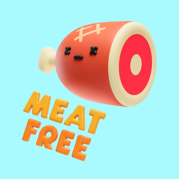 3D-pictogramweergave voor veganistische levensstijl