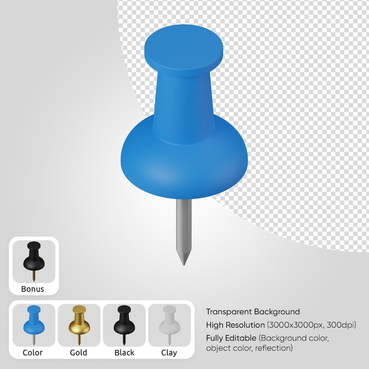 PSD Gratis 3d pin