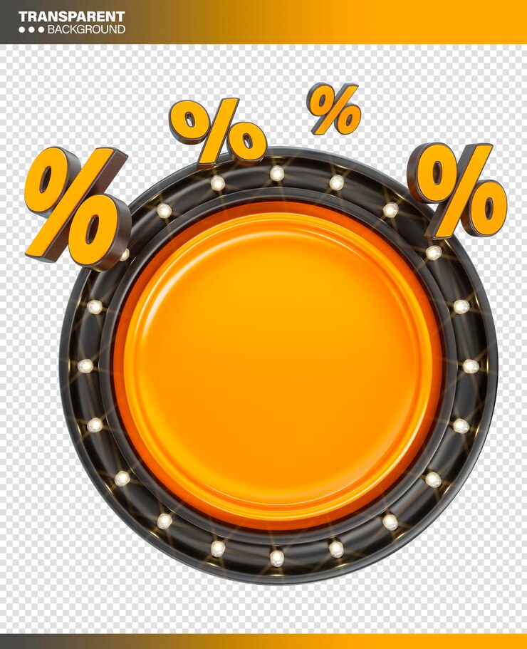PSD Gratis 3d promotional banner with isolated percentage icons for offers and discounts