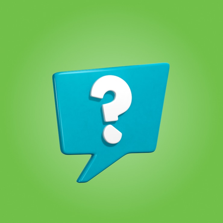 PSD Gratis 3d question mark in blue speech bubble